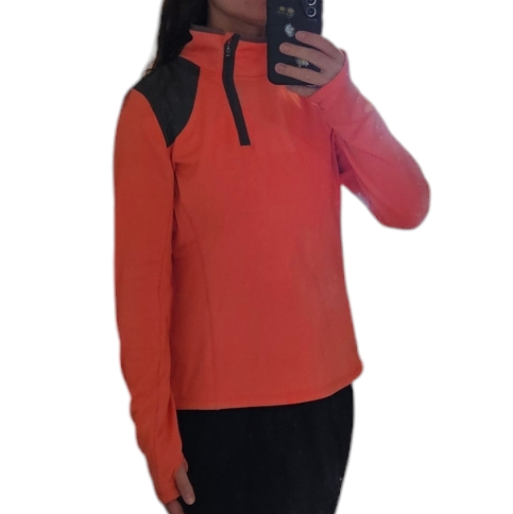 Lole Large women's quarter zip peach stretchy jacket‎ with thumb holes